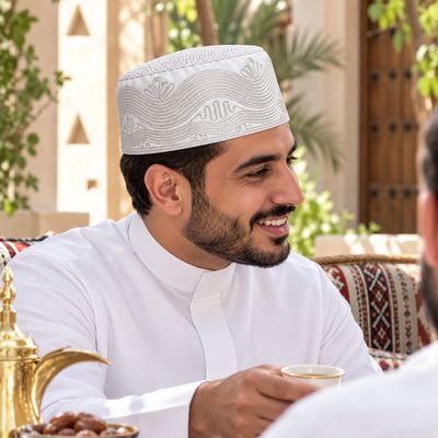 Embroidered Kufi – Wave — worn on the head