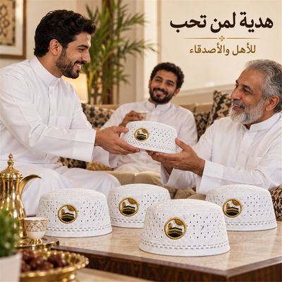 طاقية مخرّمة بتطريز الكعبة — في مجلس