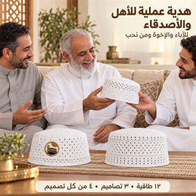 طقم ١٢ طاقية – ٣ تصاميم — في مجلس
