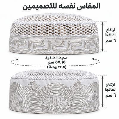 طقم تصميمين: الإطار الهندسي والموج — صورة المقاسات